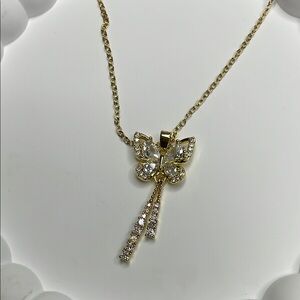 Let me Fly alone, Gold plated Butterfly Pendant Necklace